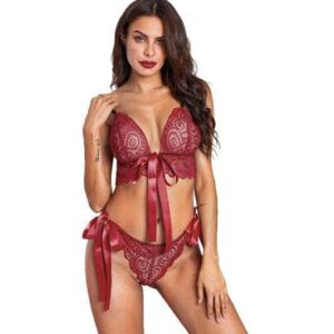 Conjunto Encaje Rojo Gala